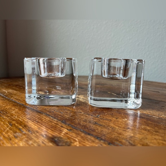 Orrefors Crystal Ice Cube Votive Candle Holder Design by Goran Warff - Picture 3 of 6